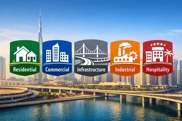 construction services in uae sectors including residential commercial infrastructure industrial and hospitality