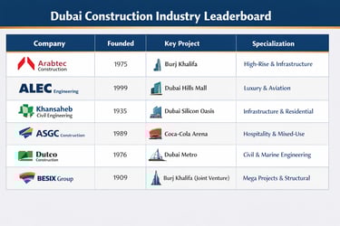 dubai construction industry leaderboard