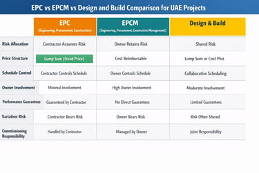 epc epcm design build comparison