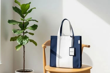 Tingkatkan kreativitas DIY tote bag dengan menambahkan aksesoris seperti luggage tag kustom.