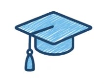 Graduation cap icon representing SME training and mentoring services