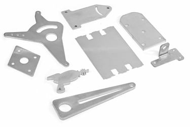 a group of metal parts of a metal object