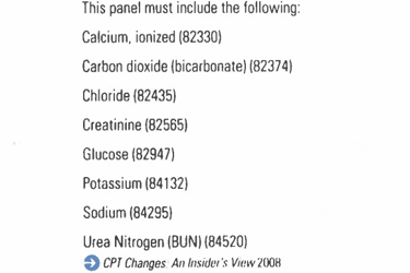 Basic Metabolic Panel CPT
