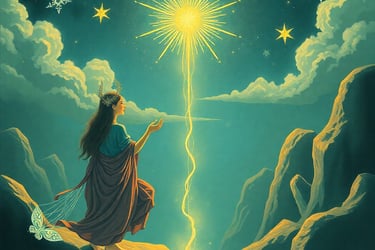 woman looking at the star of hope 