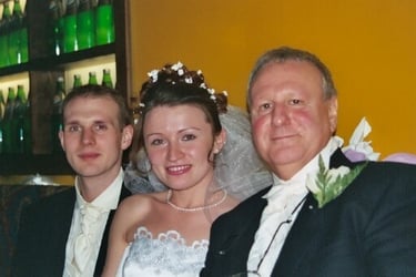Me, my wife and my dad on our wedding day
