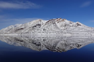 Mountains with a symmetric reflecting in water