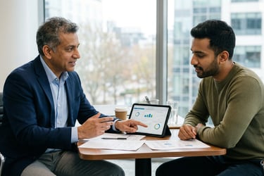 Advisor clearing clients doubts AI Generated