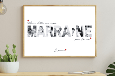 affiche personnalise pour marraine Vaucluse