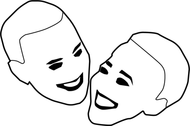 Vector image of a man and women laughing 