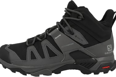 black and grey hiking boot