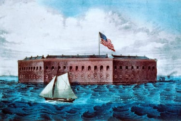 Forte Sumter Forte Sumter, perto de Charleston, Carolina do Sul, litografia de Currier & Ives