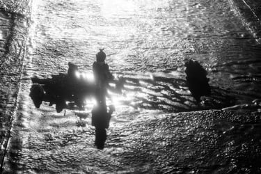 fotografia ficcional de un arribo lunar neptuniano