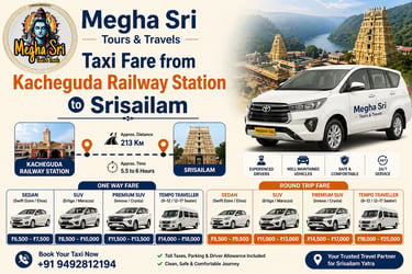 Kacheguda Railway Station to Srisailam Taxi Services