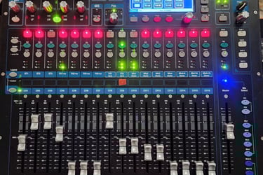 Audio mixer board.