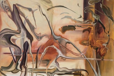 "The Ground Shifts Beneath Our Feet, the Trees have no Roots" Oil painting on canvas by Luke Agada