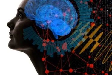 a woman with a brain scan