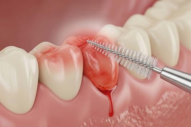 Saignement des gencives à cause des brossettes interdentaires hygiene-precision.com