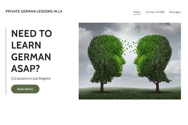 Screenshot - Webdesign for service 'Private German Lessons in LA'