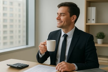 Persona tranquila porque encontró una solución para mejorar su situación financiera