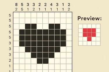 Nanogram puzzle heart shape 