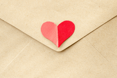 enveloppe avec un coeur