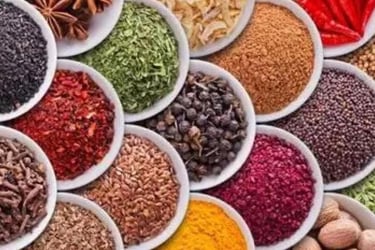 a variety of different types of spices