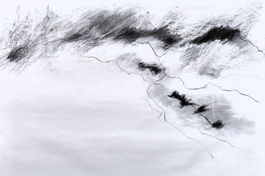 Paysage imaginaire 220625 - fusain sur papier - - 65X50 - 2025