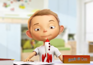 a cartoon character is shown in a classroom