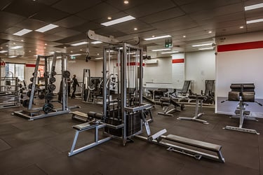 a gym with a lot of old school equipment and great environment