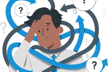a man thinking for solution