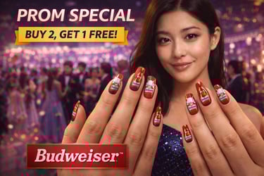 Nail Signal promotional example showing branded nails used as wearable advertising touchpoints