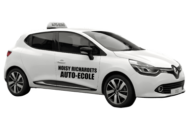 Renault Clio blanche auto-école Noisy Richardets pour leçons de conduite permis B