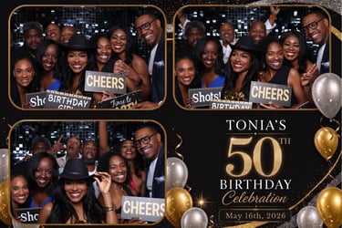 Tonia's luxury birthday celebration with DFW PRO BOOTH photobooth rental