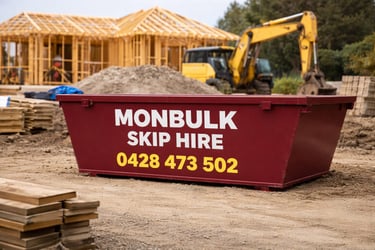monbulk skip bin hire skip on a building site