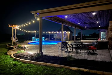Outdoor Living Space at Night