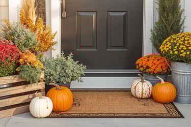 cozy fall front porch planters