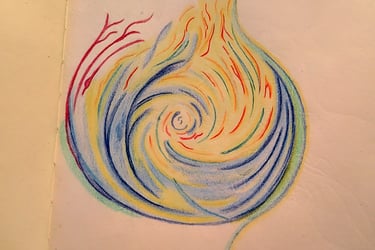 colour pencil on paper, into the vortex 