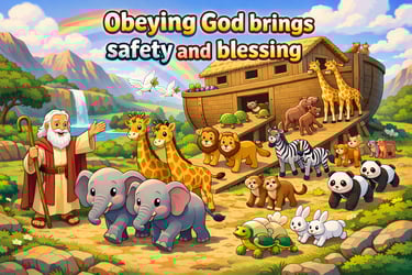 Noah’s Ark Bible lesson for kids about obeying God and His promises.