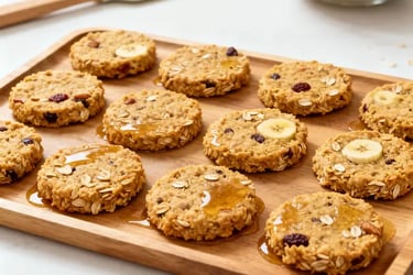 freshly baked home made Soft Oat and Banana Cookies