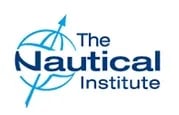 Official logo of The Nautical Institute featuring a blue globe and compass arrow icon.