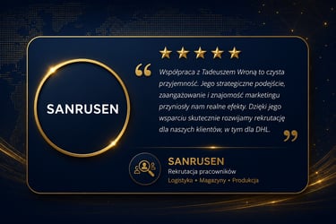 Opinia firmy SANRUSEN o współpracy marketingowej z Tadeuszem Wroną