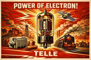 Telle vacuum tube detective propaganda poster science fiction