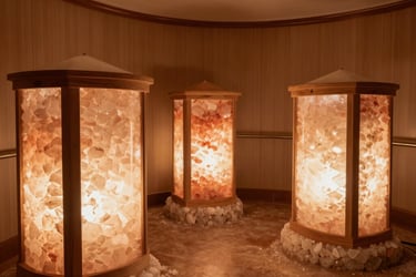 A softly lit salt therapy room — one of the hidden wellness gems available on cruise ships