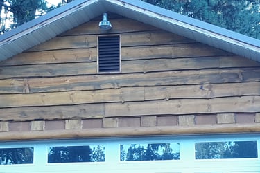 Unique use of blued pine, exterior siding