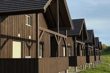 Camping jura serie de chalet peints en peinture naturelle