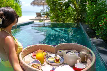 Ozen Life Maadhoo Maldives floating breakfast