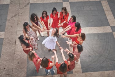 photographie d'un groupe. de copines. en EVJF