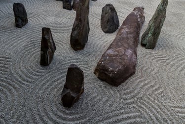 zen rock garden at tofuku-ji in kyoto japan