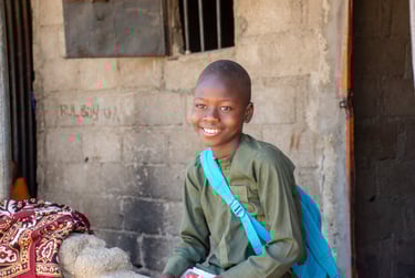 Musa , 11, Gwoza, Nigeria. The image shows Musa at his his res