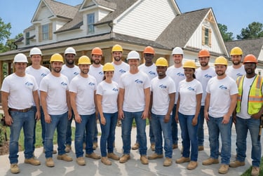 CYM Contractors seamless gutter installation team in Durham NC